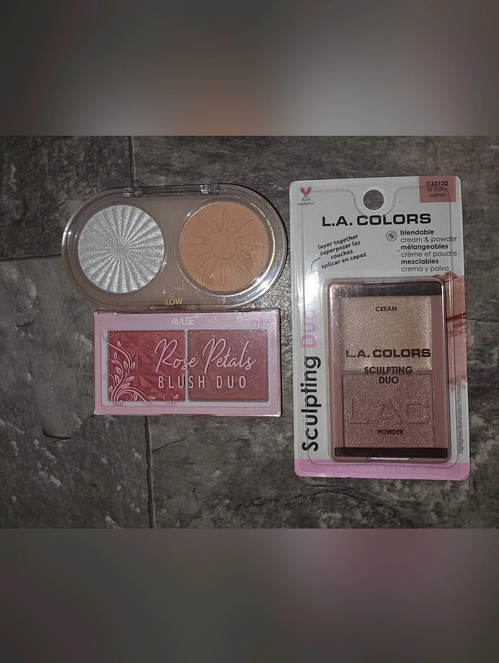 Amuse Blush Duo, Kleancolor Bronze & Glow & Highlighter Duo BNIB